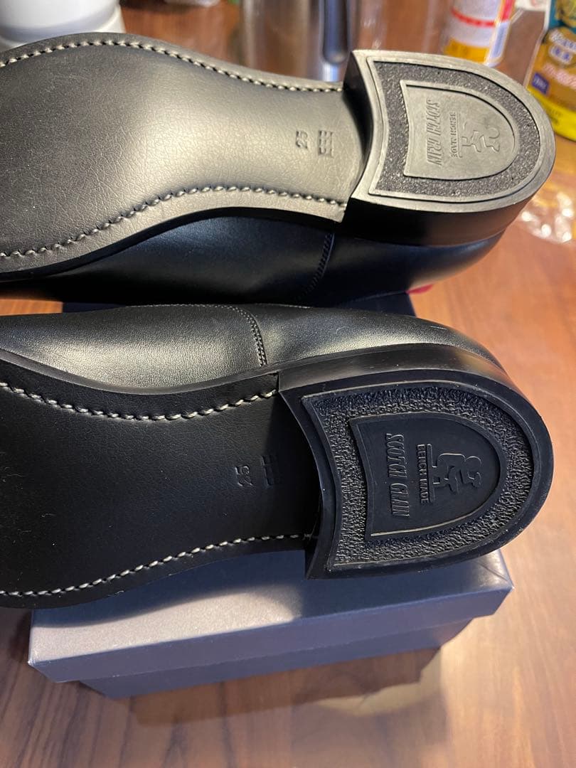 革靴　黒色　SCOTCH GRAIN 25cm ストレートチップ