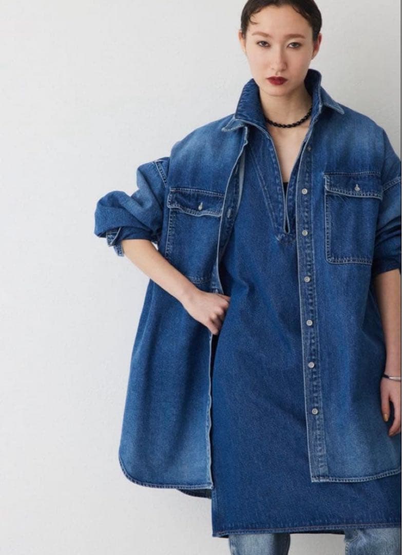 Whim Gazette【インフルエンサーコラボ】刺繍デニムシャツ