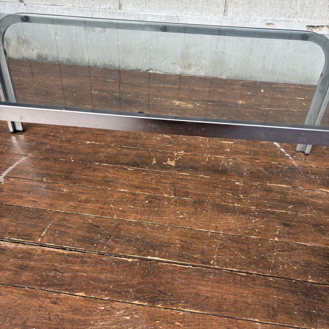 B壁 ミッドセンチュリー アイアンフレーム センターテーブル ガラステーブル