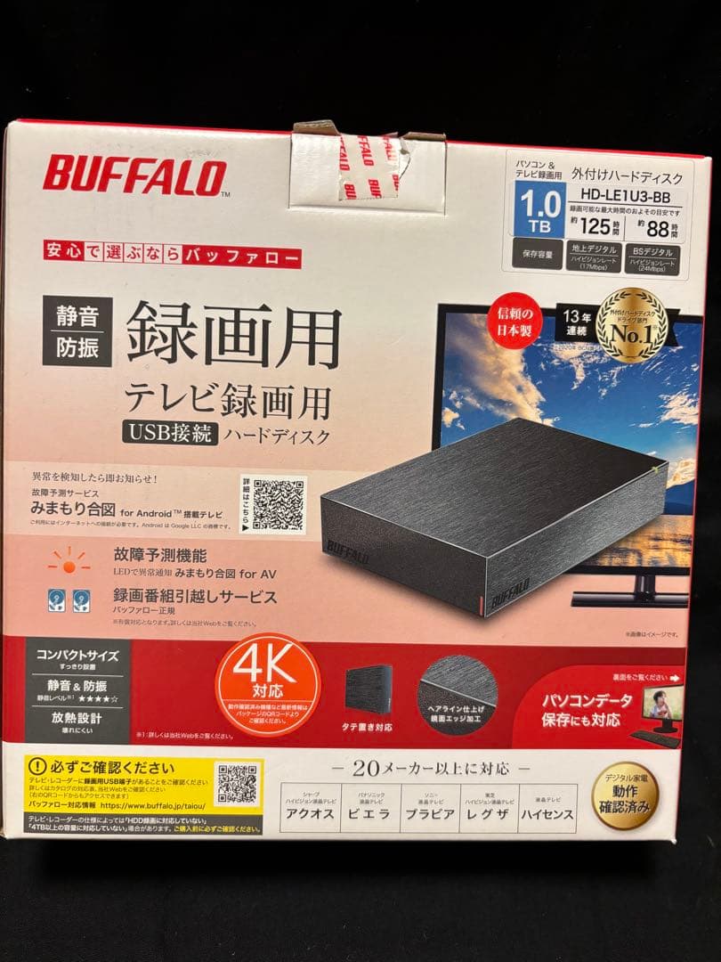 BUFFALO HD-LE1U3-BB 1.0TB 外付けHDD