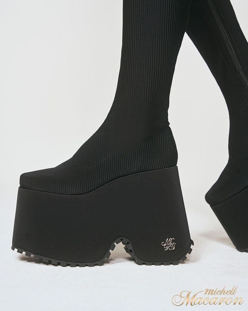 ミシェルマカロン 厚底ストレッチロングブーツ