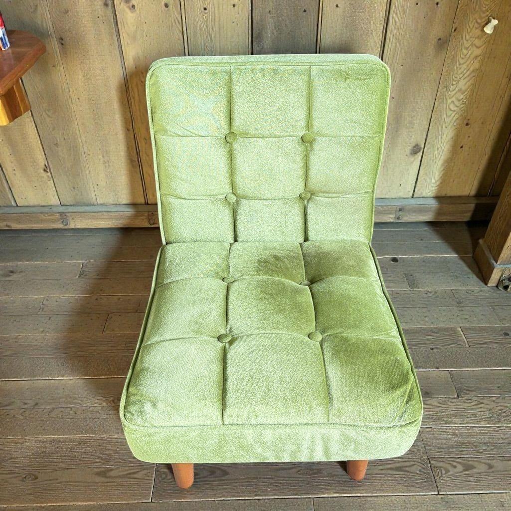 1人掛け ローソファ グリーン ファブリックチェア