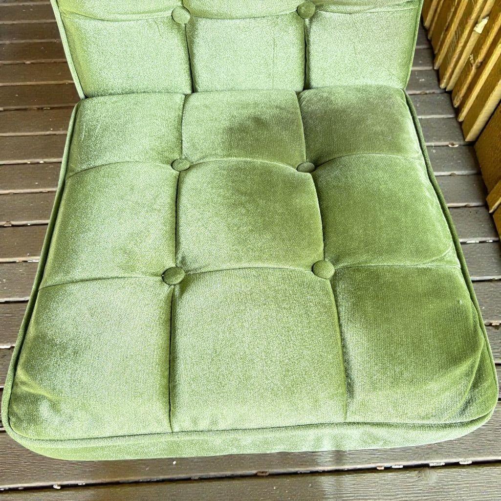 1人掛け ローソファ グリーン ファブリックチェア