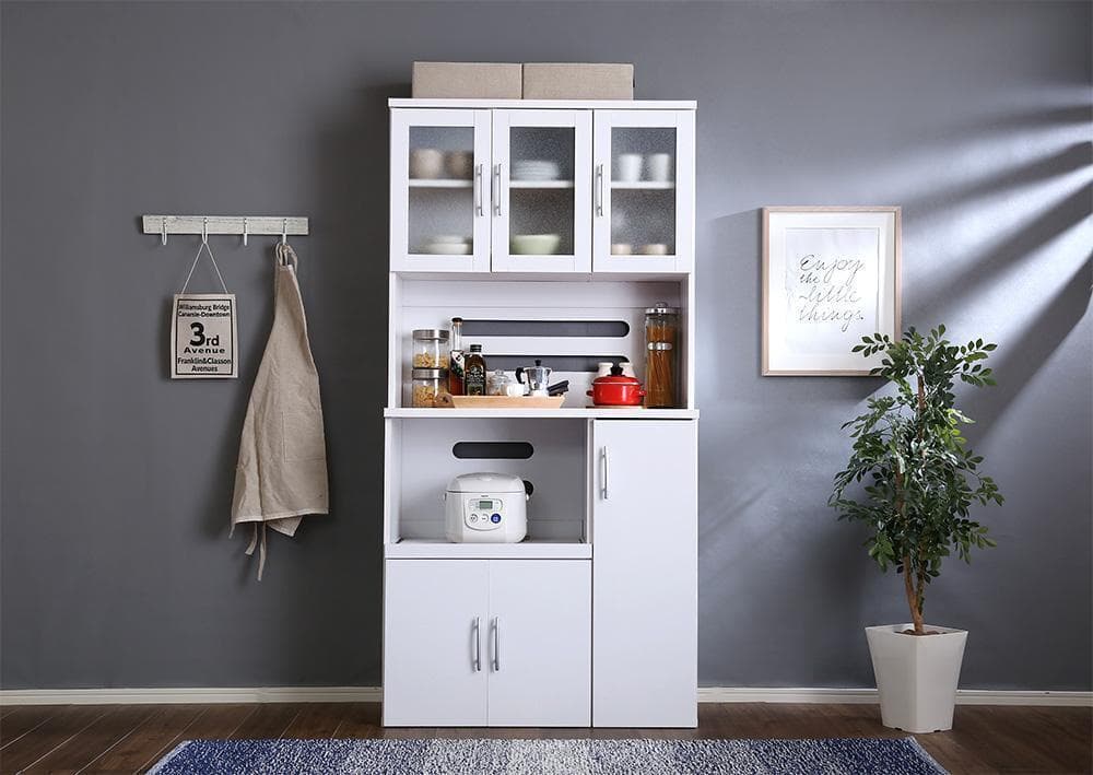 新品 送料込 最安！大容量収納 食器棚 レンジ台 キッチン収納 棚 シェルフ W