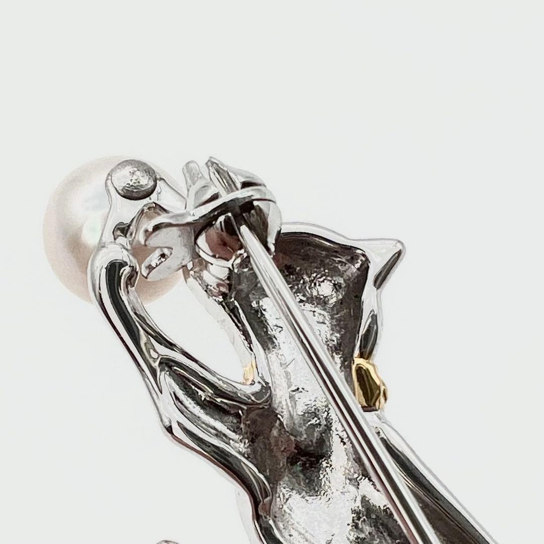 MIKIMOTO ミキモト ブローチ コサージュ パール 真珠 猫 キャット