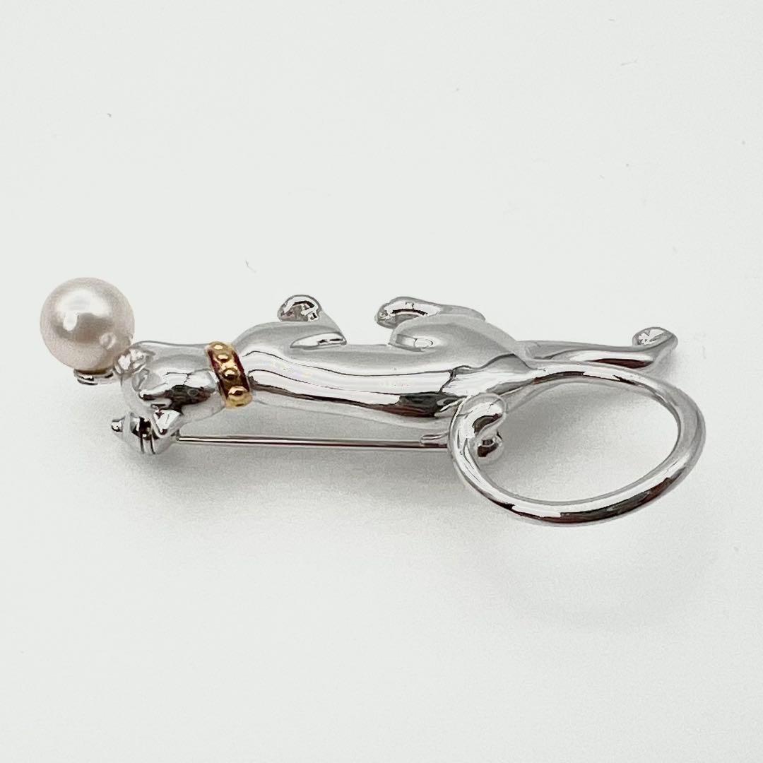 MIKIMOTO ミキモト ブローチ コサージュ パール 真珠 猫 キャット