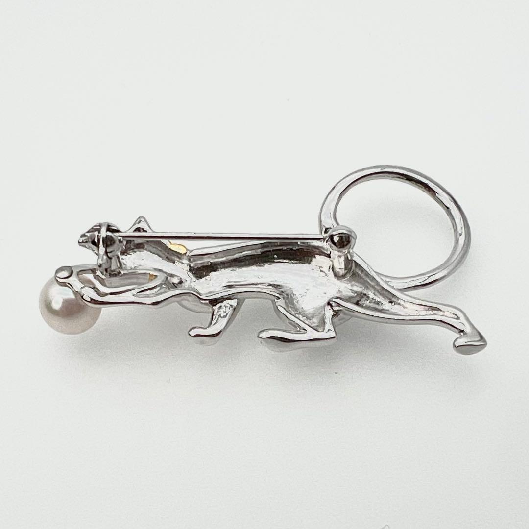 MIKIMOTO ミキモト ブローチ コサージュ パール 真珠 猫 キャット
