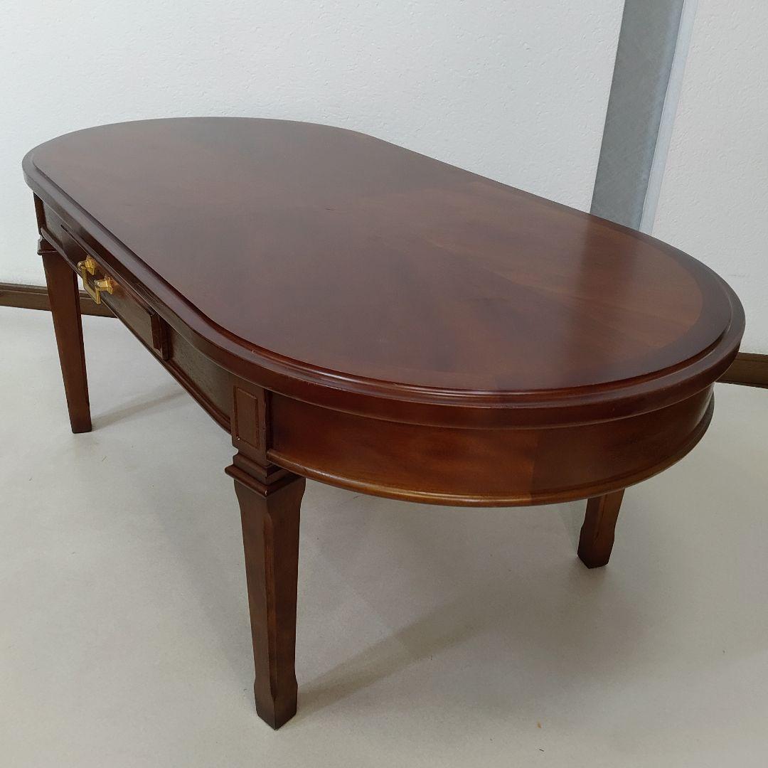 マルニ木工 地中海 センターテーブル 楕円形引き出し付き クラシカル