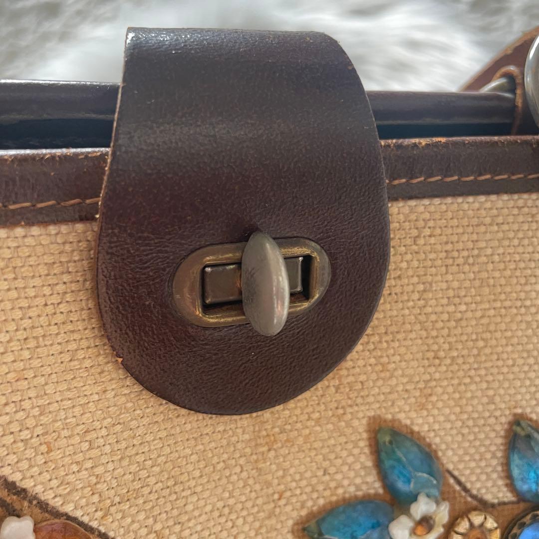 70Sヴィンテージ　Enid Collins/エニッドコリンズバッグ　鳥かご　花