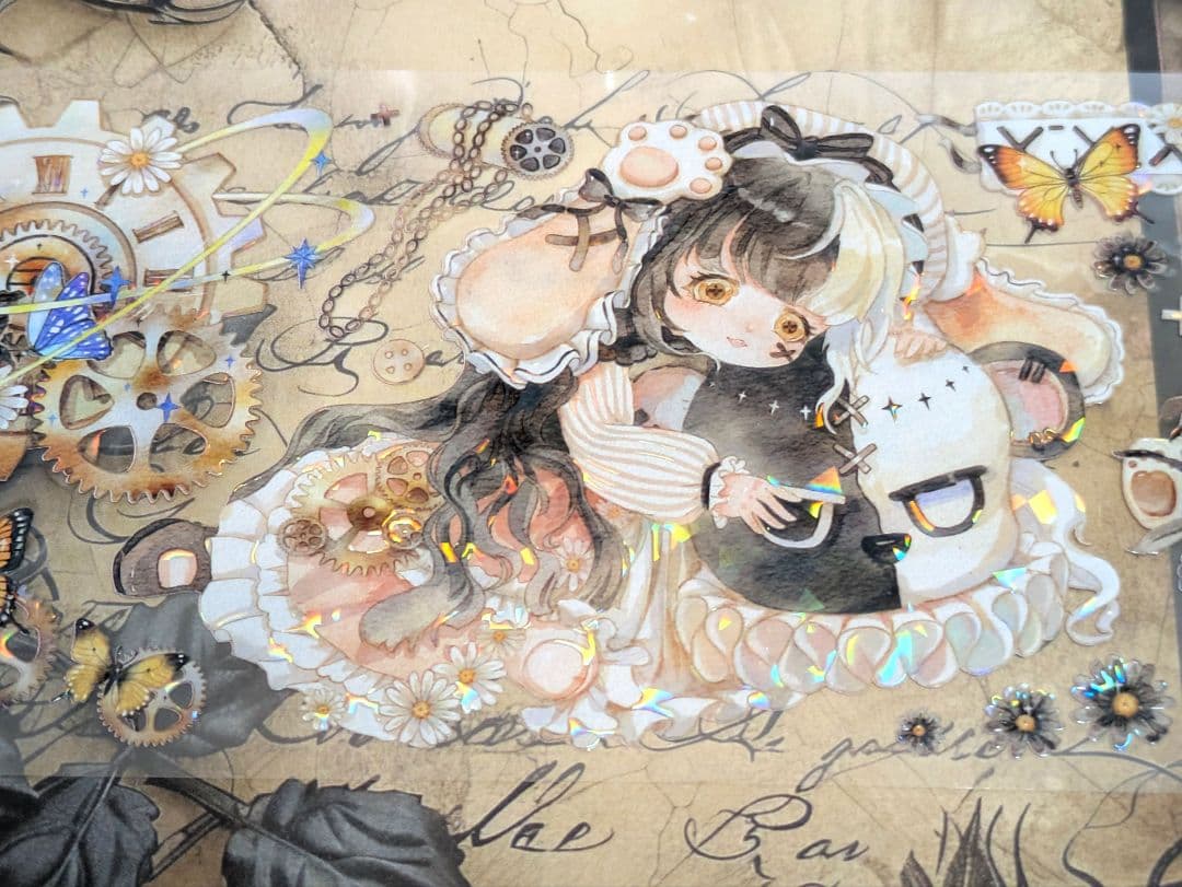 J1745▶鎏金机械城-黑百合(贝壳光)studiovi切売海外人物マステ女の子