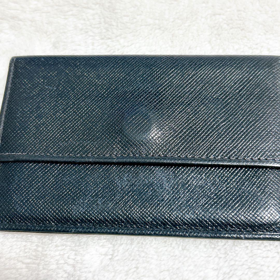 【極美品】PRADA プラダ　ブラック　レザー　カードケース　名刺入れ　イタリア