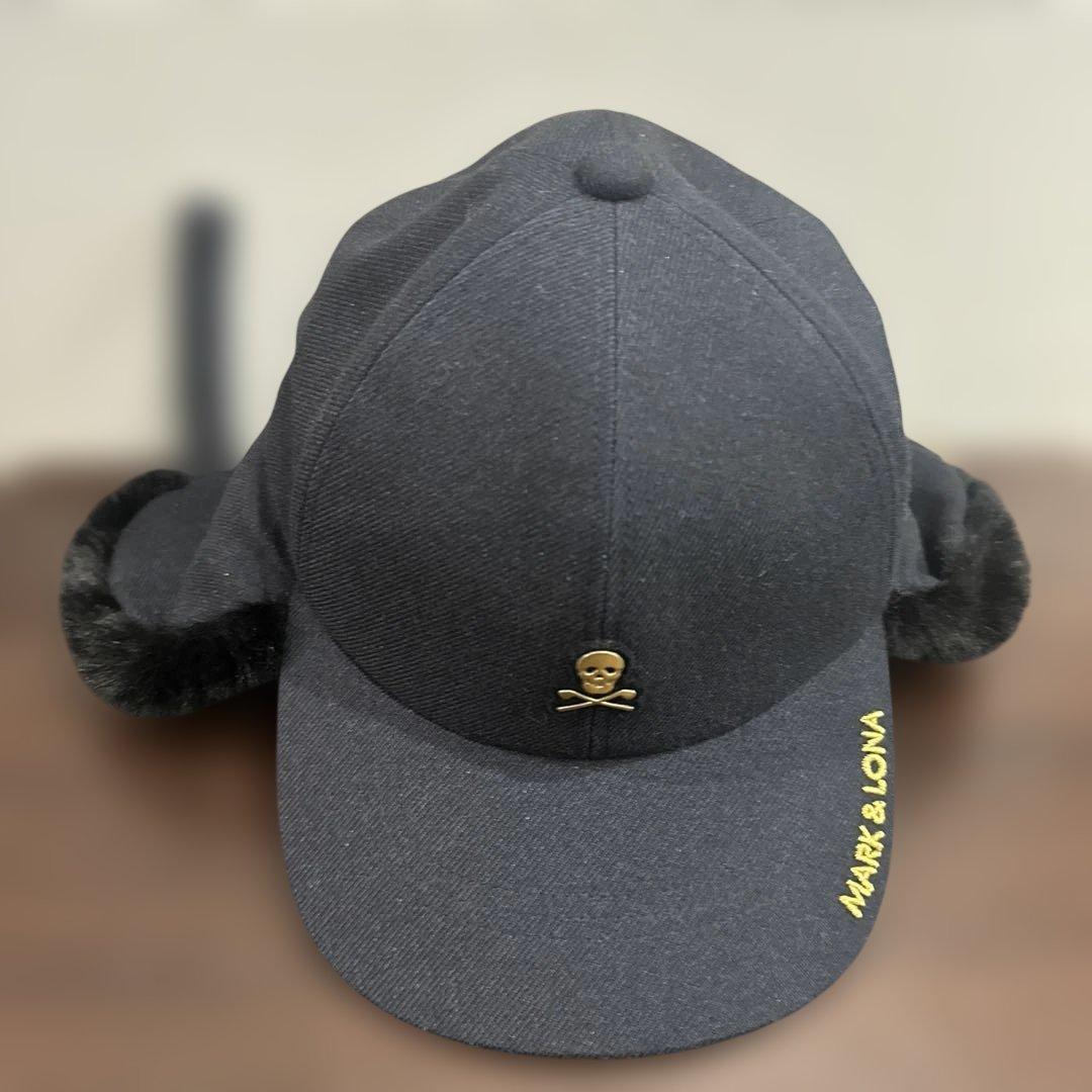 美品MARK & LONA 耳当て付きキャップ　ゴルフキャップ　フリーサイズ