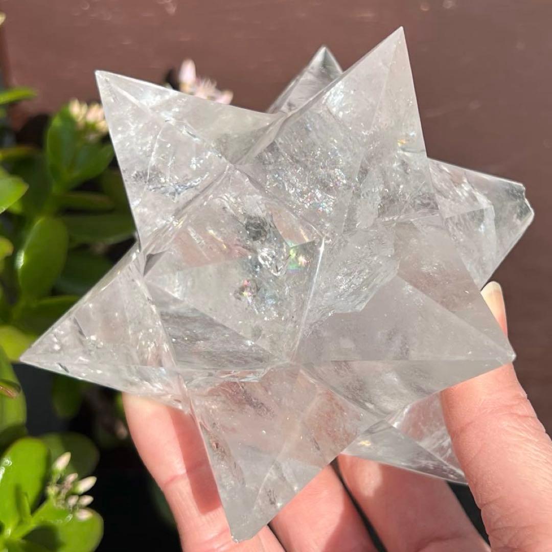 ※訳あり品 虹入り アステロイド 水晶 天然石 パワーストーン