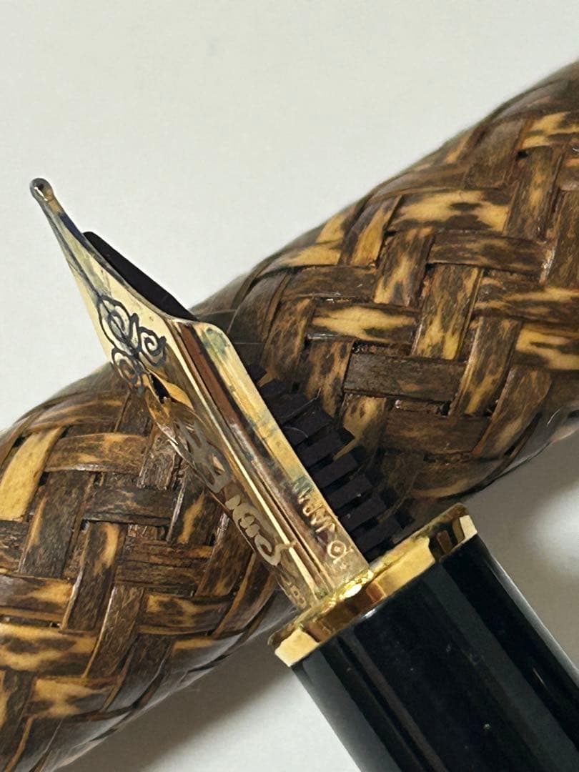 プラチナ万年筆 出雲竹編　 横網代　虎斑（とらふ） 18Kペン先