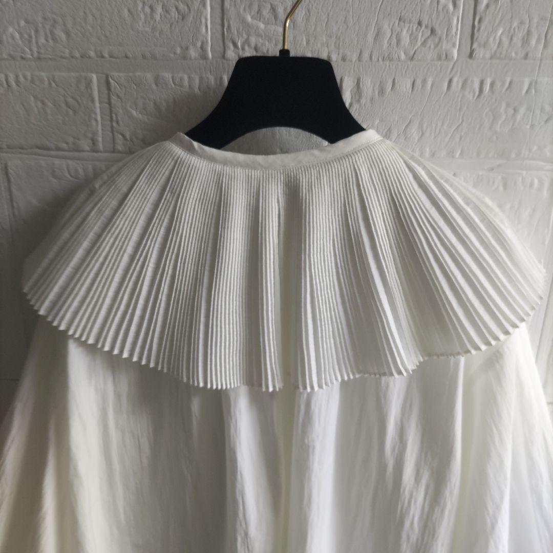 美品✨MACHATT 　マチャット　プリーツカラーブラウス 　ビッグカラー