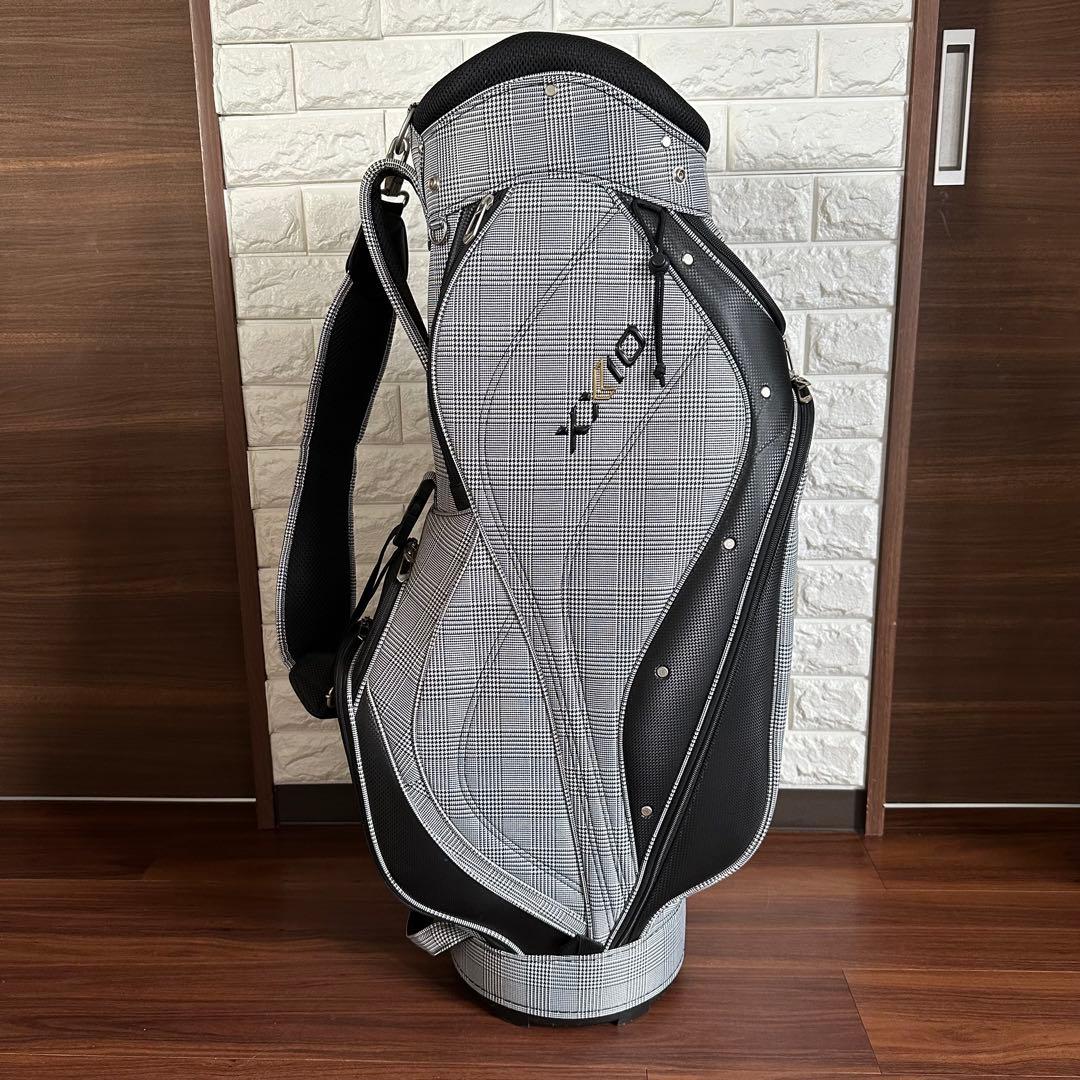 美品 XXIOゼクシオ キャディバッグ 千鳥格子柄 グレー系9.5型