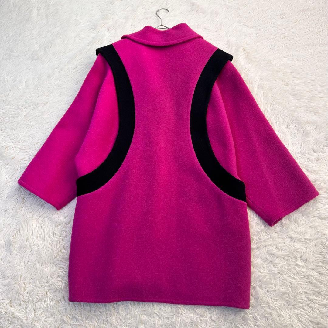 ミラショーン イタリア ダブルフェイス オーバーコート マゼンタ XL アンゴラ