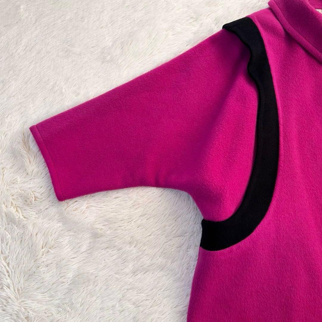 ミラショーン イタリア ダブルフェイス オーバーコート マゼンタ XL アンゴラ