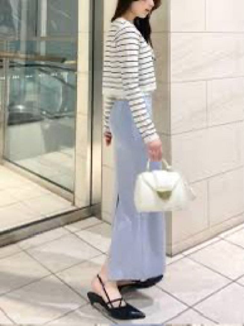 シルクブレンドアンサンブルニット　フレイアイディ　ボーダー　ニット　アンサンブル