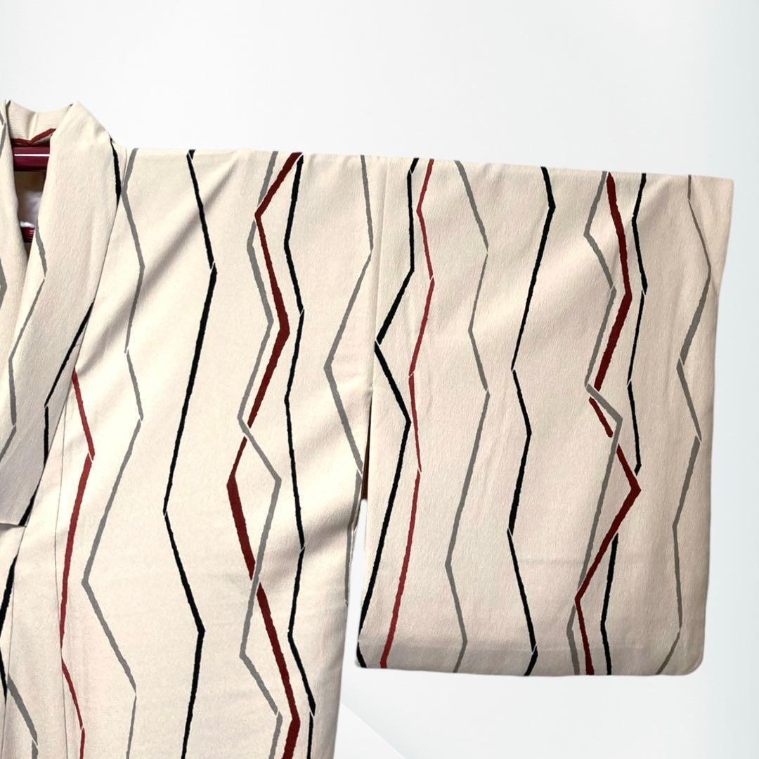 【美品✨】ヒロミチナカノ　洗える着物　小紋　惚色　縞　日本製　トールサイズ　R1