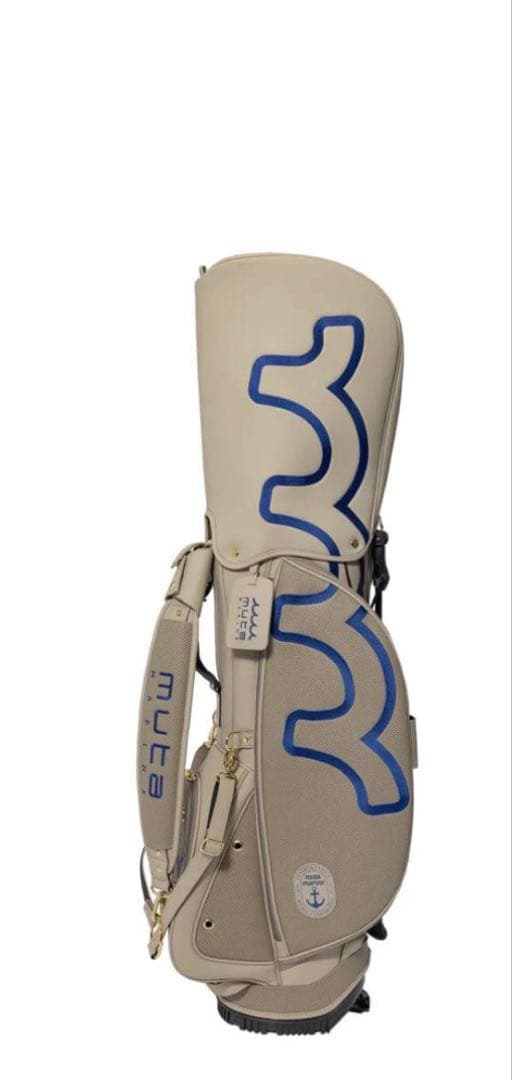 muta ムータマリン　スタンドキャディバッグ 8.5incベージュ/青