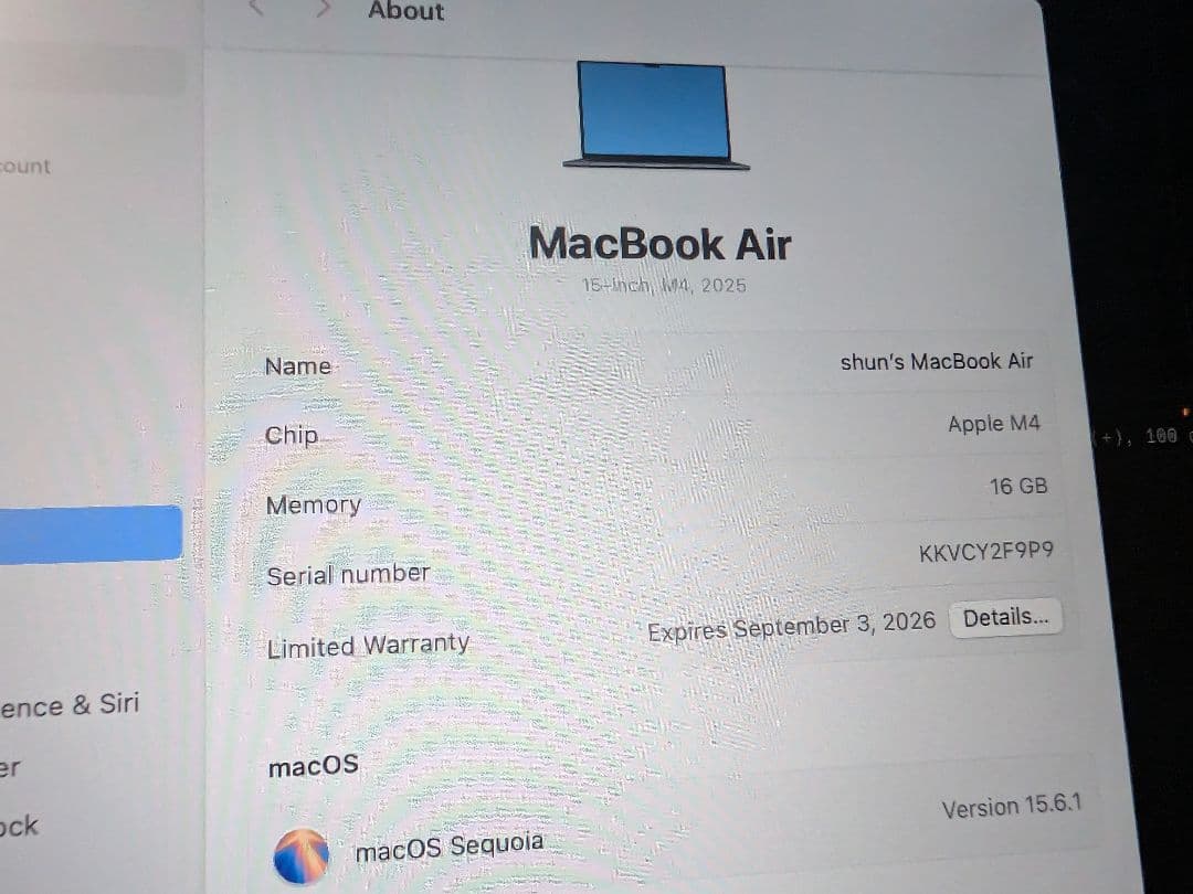 Apple MacBook air 15インチ M4 16gb 256gb