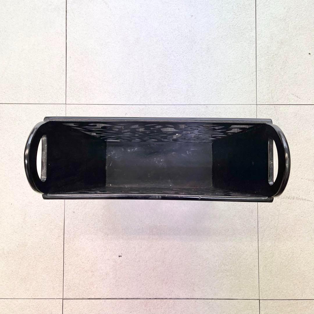 【モダン】ブックシェルフ 黒 シック 模様 木製 本立て 雑誌入れ 本収納