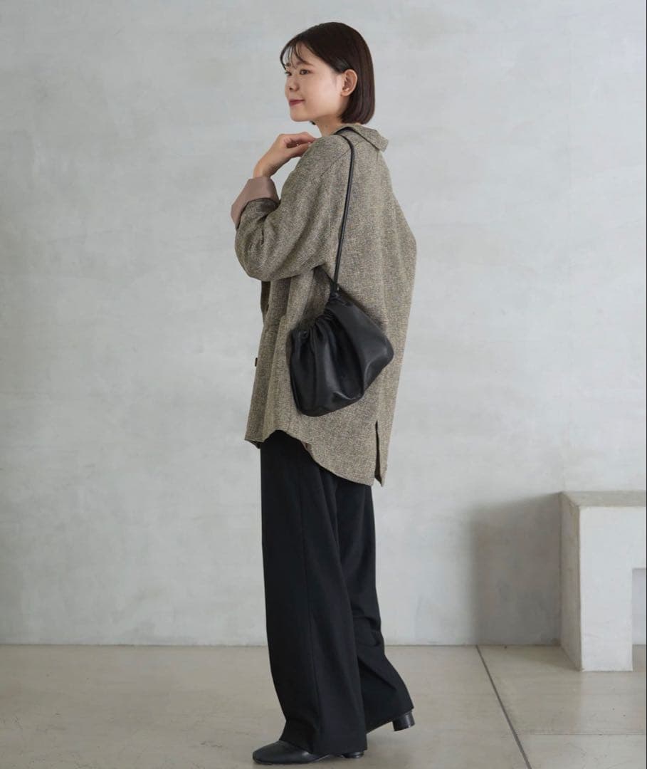 russet レザー巾着 4WAYショルダーバッグ レザーキーリングセット