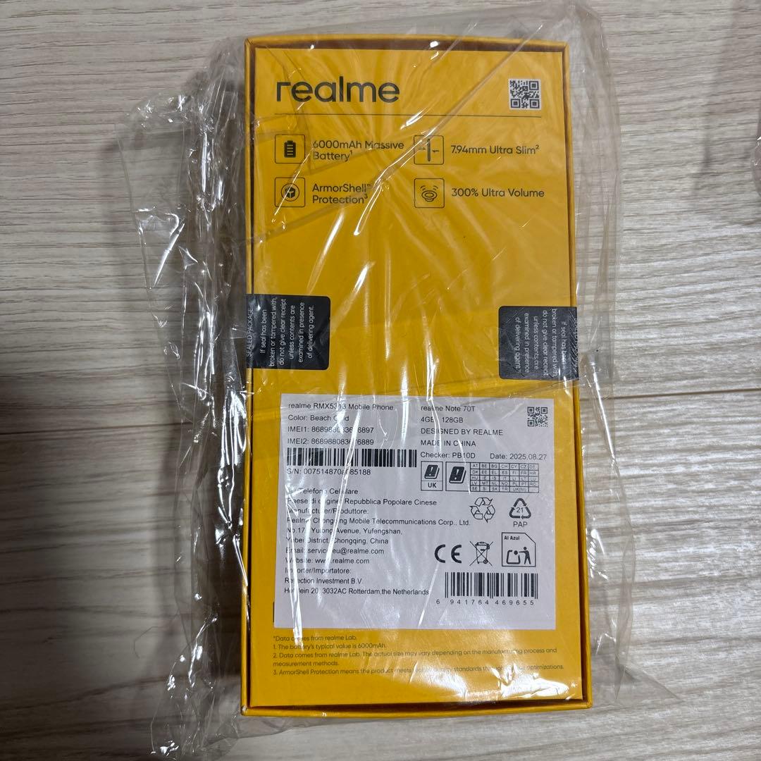スマートフォン本体 realme Note 70T 4GB/128GB