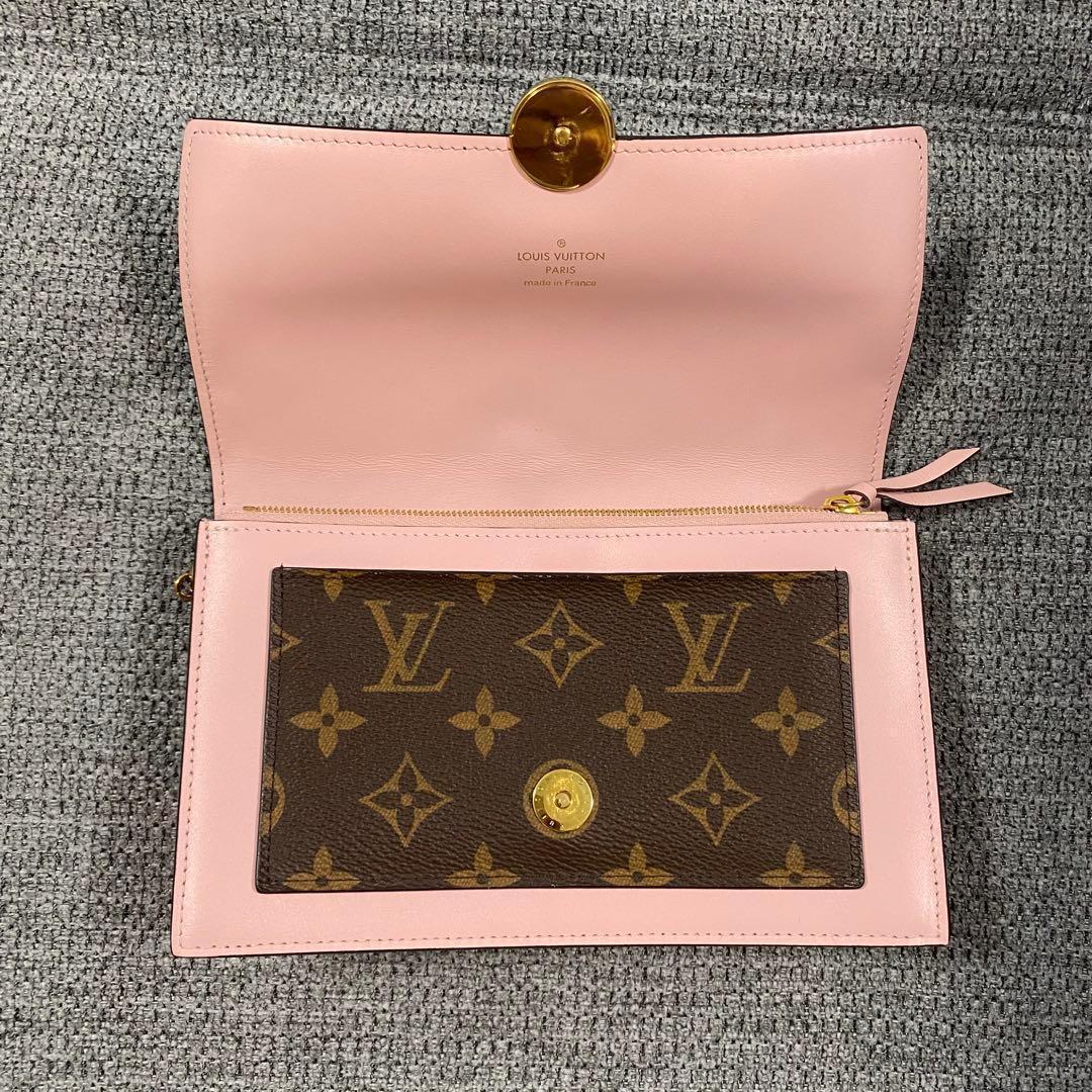 【美品】ルイヴィトン モノグラム ポルトフォイユ・フロール チェーン