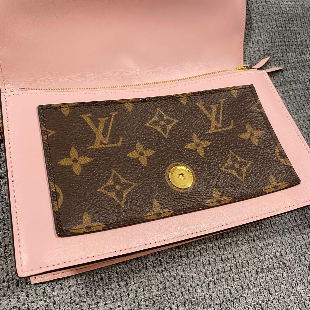 【美品】ルイヴィトン モノグラム ポルトフォイユ・フロール チェーン