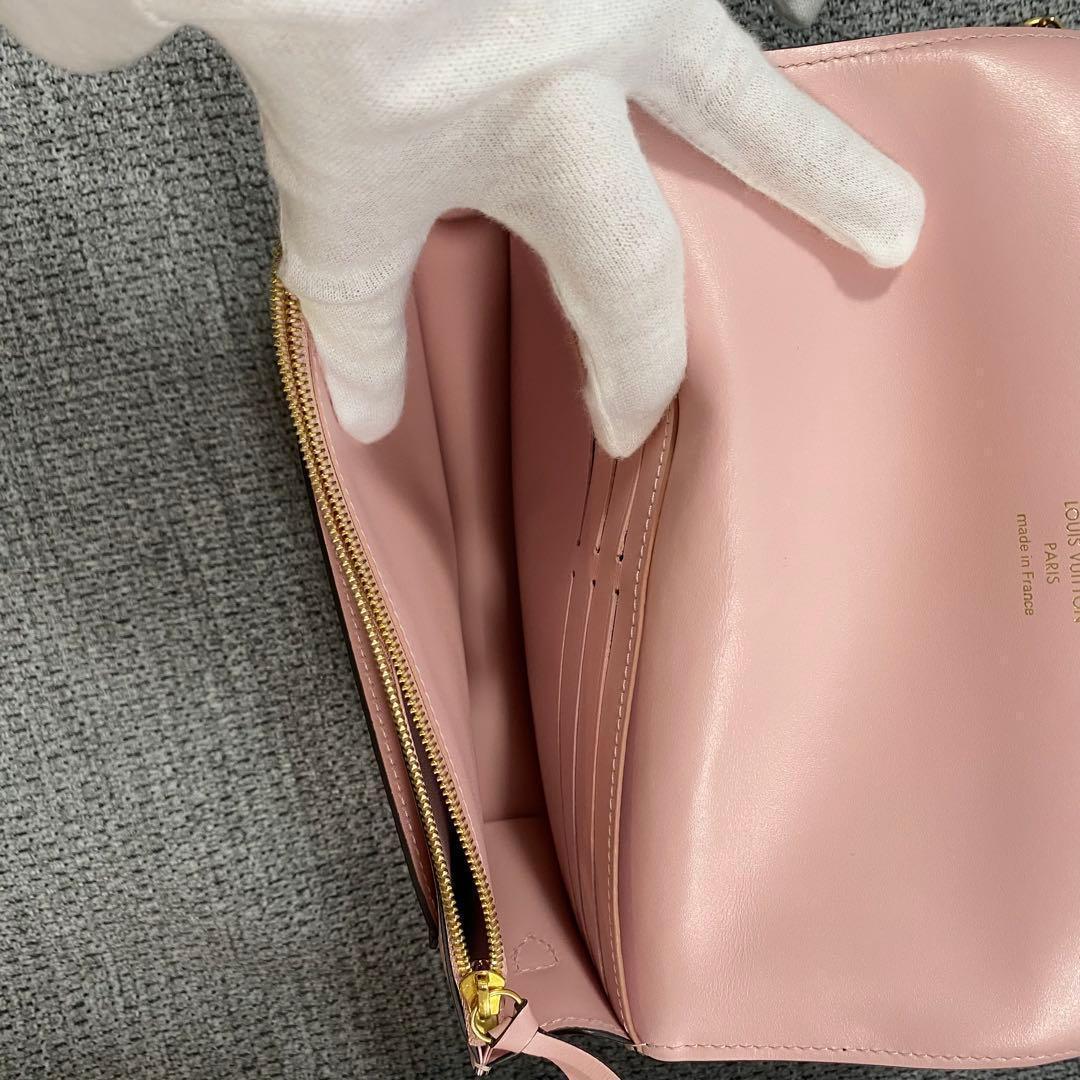 【美品】ルイヴィトン モノグラム ポルトフォイユ・フロール チェーン