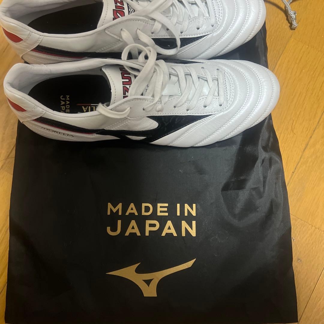 Mizuno Morelia スパイク 日本製 ホワイト/ブラック/レッド