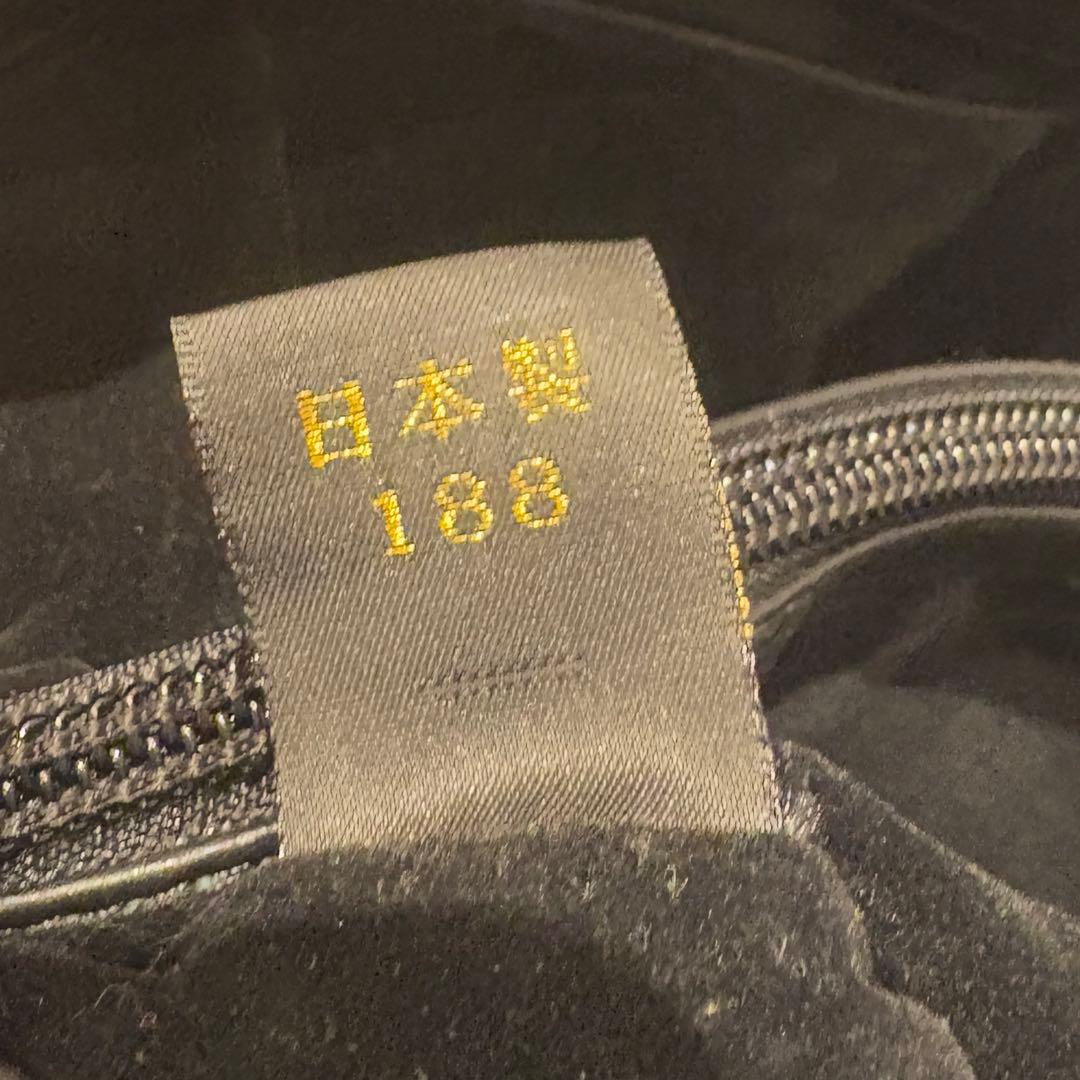 印伝　手提げ　ハンドバッグ　黒地　白漆　とんぼ　印傳屋 JRA公認　鹿革