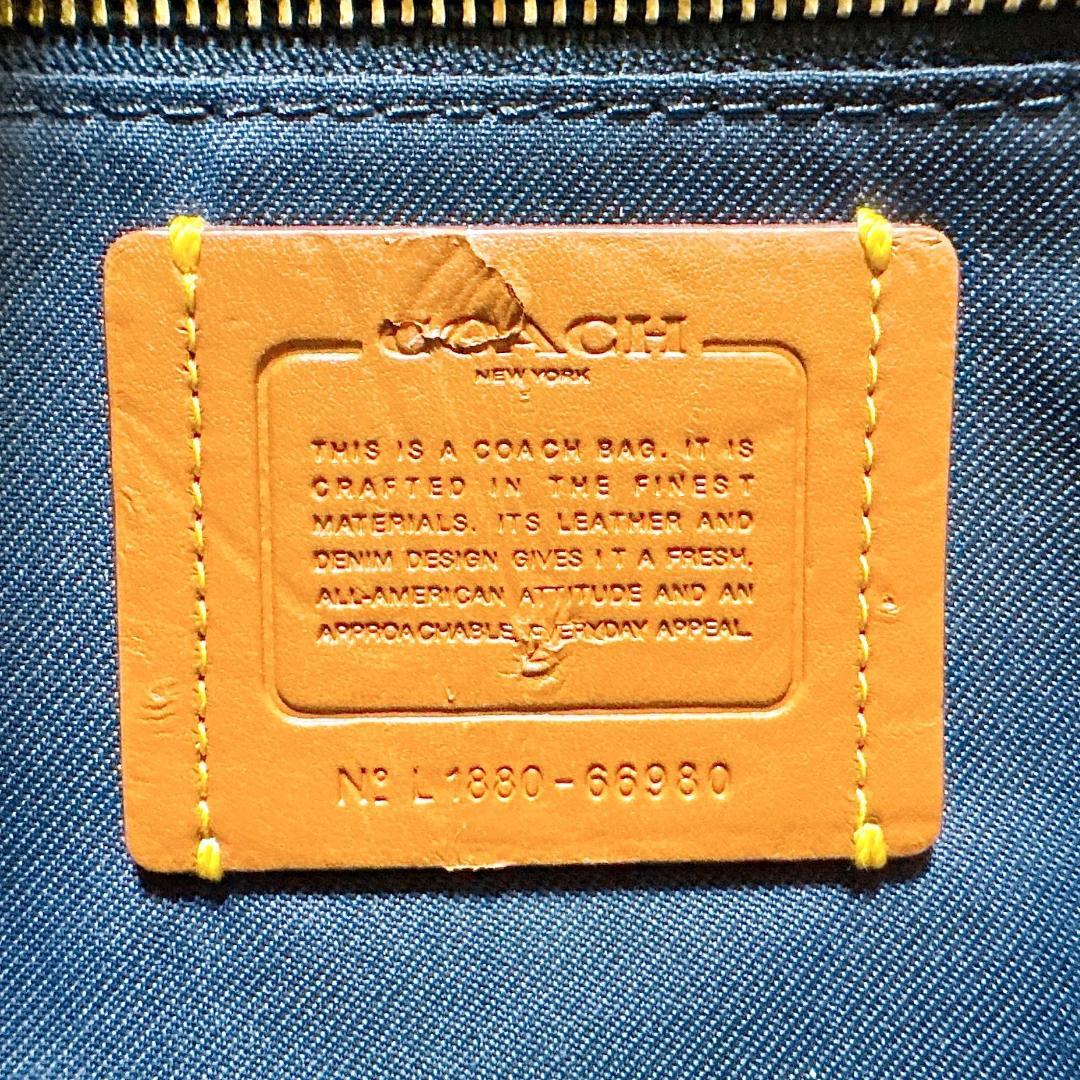 希少　コーチ　ドリーマー　ハンドバッグ　2way デニム×レザー　青