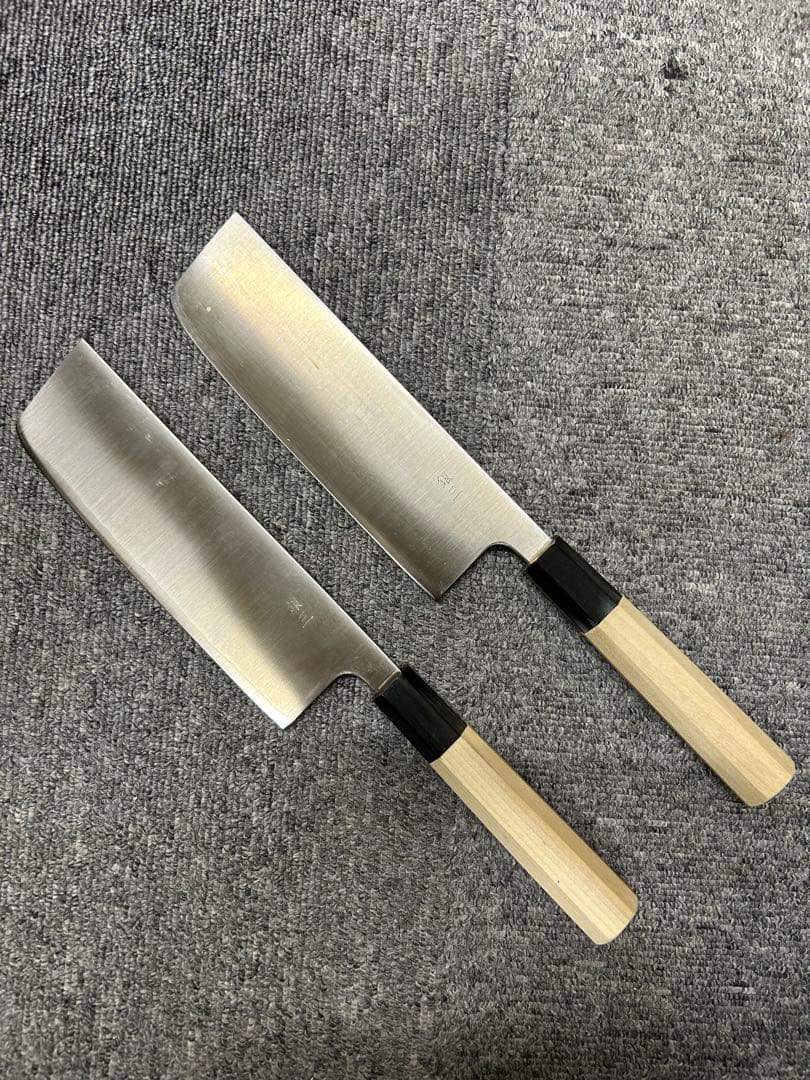[2個セット] 包丁 菜切包丁 銀三 165mm 水牛八角柄 ステンレス
