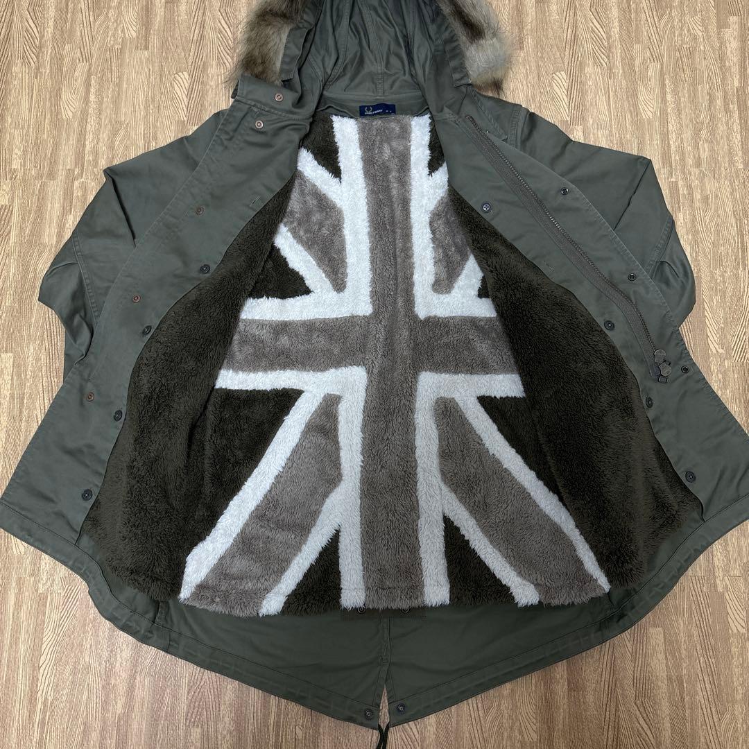 フレッドペリー モッズコート ユニオンジャック ライナー フリース ドローコード