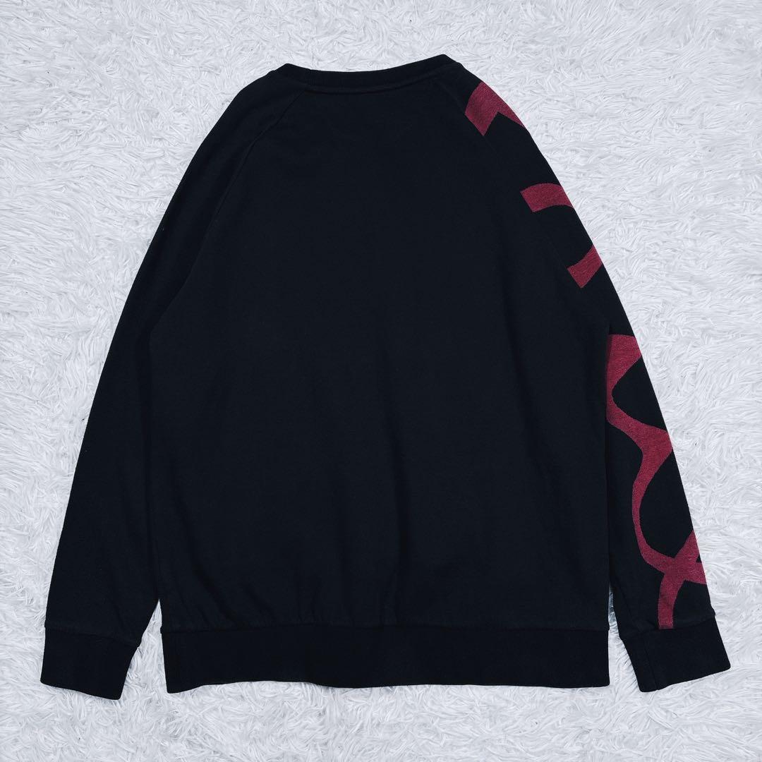 美品✨ポールスミス　スウェット　ビックロゴ　スリーブデザイン　黒　XL