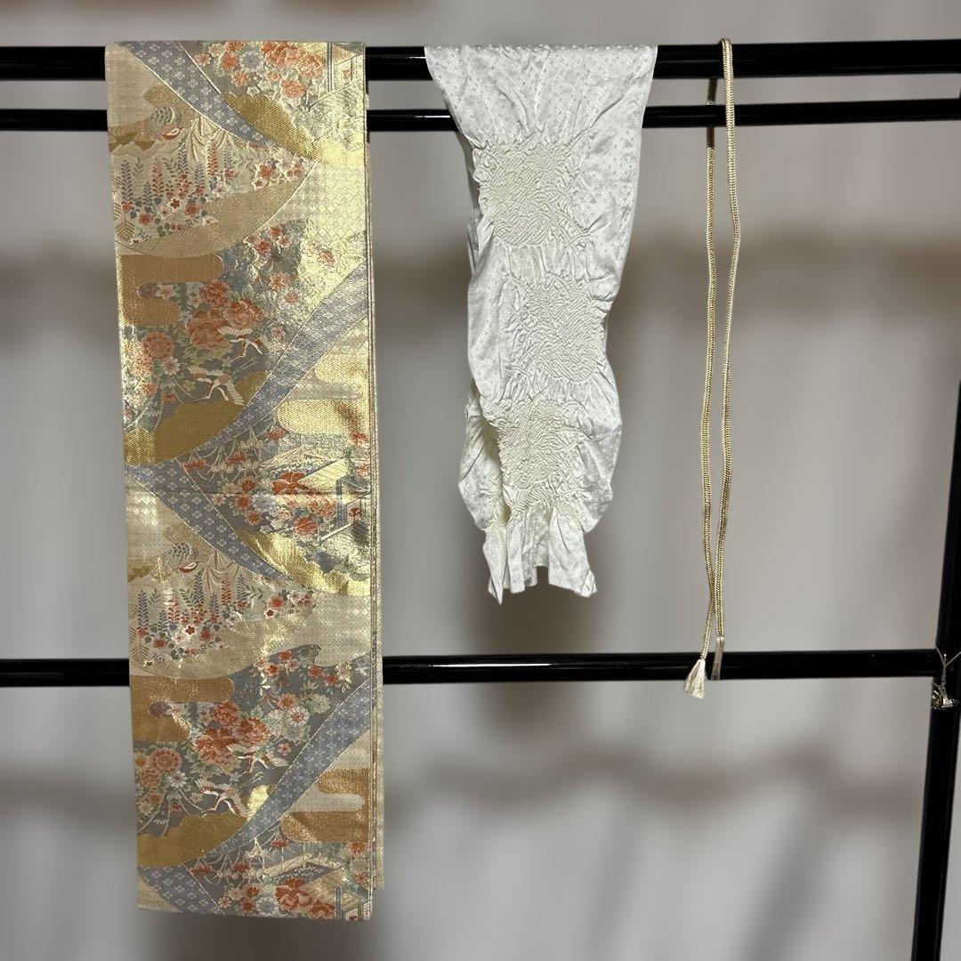 う*こ様 未使用近い　美品　袷　正絹　作家　金箔　黒留袖　フルセット　西陣唐織最