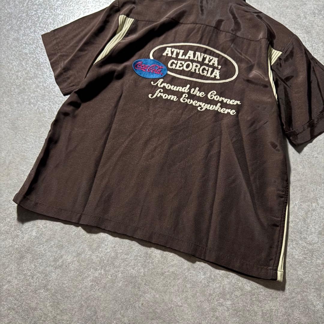 希少 90s Coca Cola コカコーラ ボウリングシャツ 開襟 刺繍