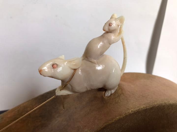 珊瑚　鼠　18金   吉祥物