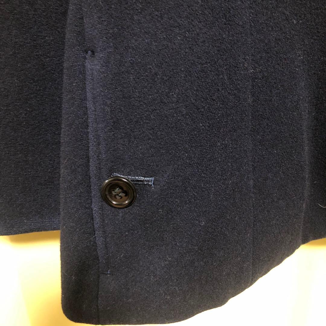 ヨウジヤマモト　ネイビー ウール混合 ピーコート