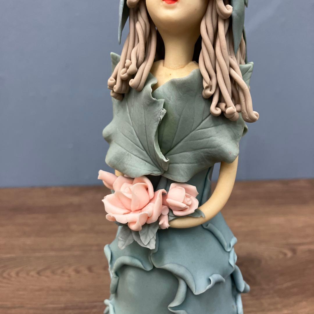 E-壁 昭和レトロ クレイアート 妖精のフィギュア 置物 ハンドメイド