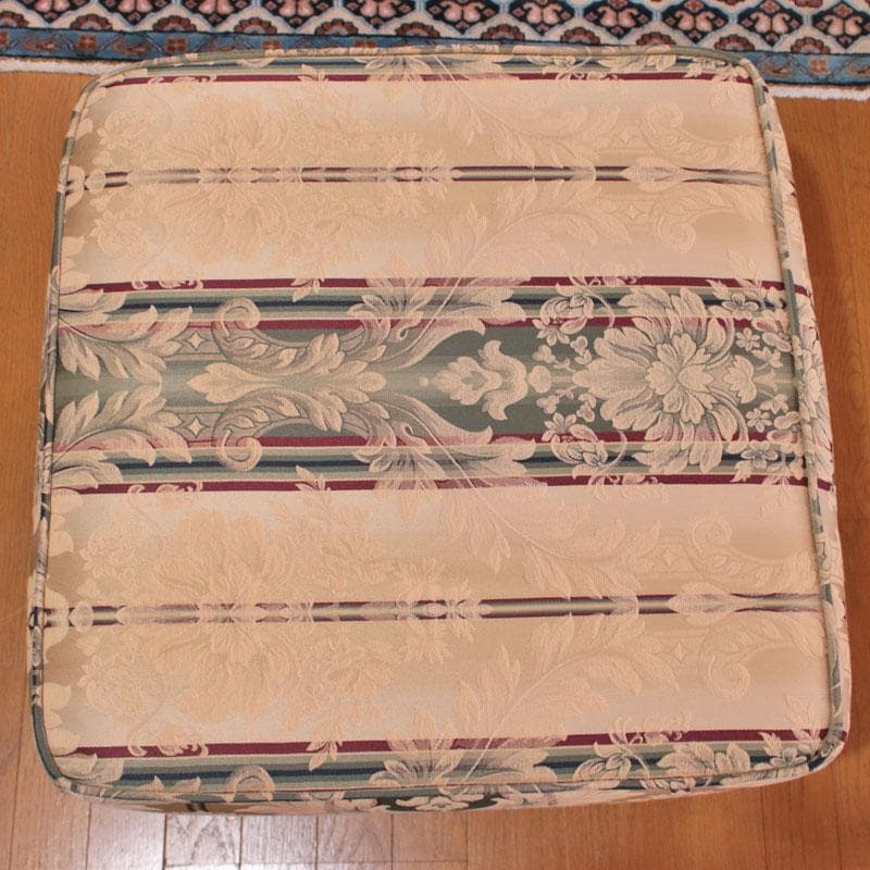 クラシック 花柄×ストライプ アメリカン ファブリックオットマン 622-004