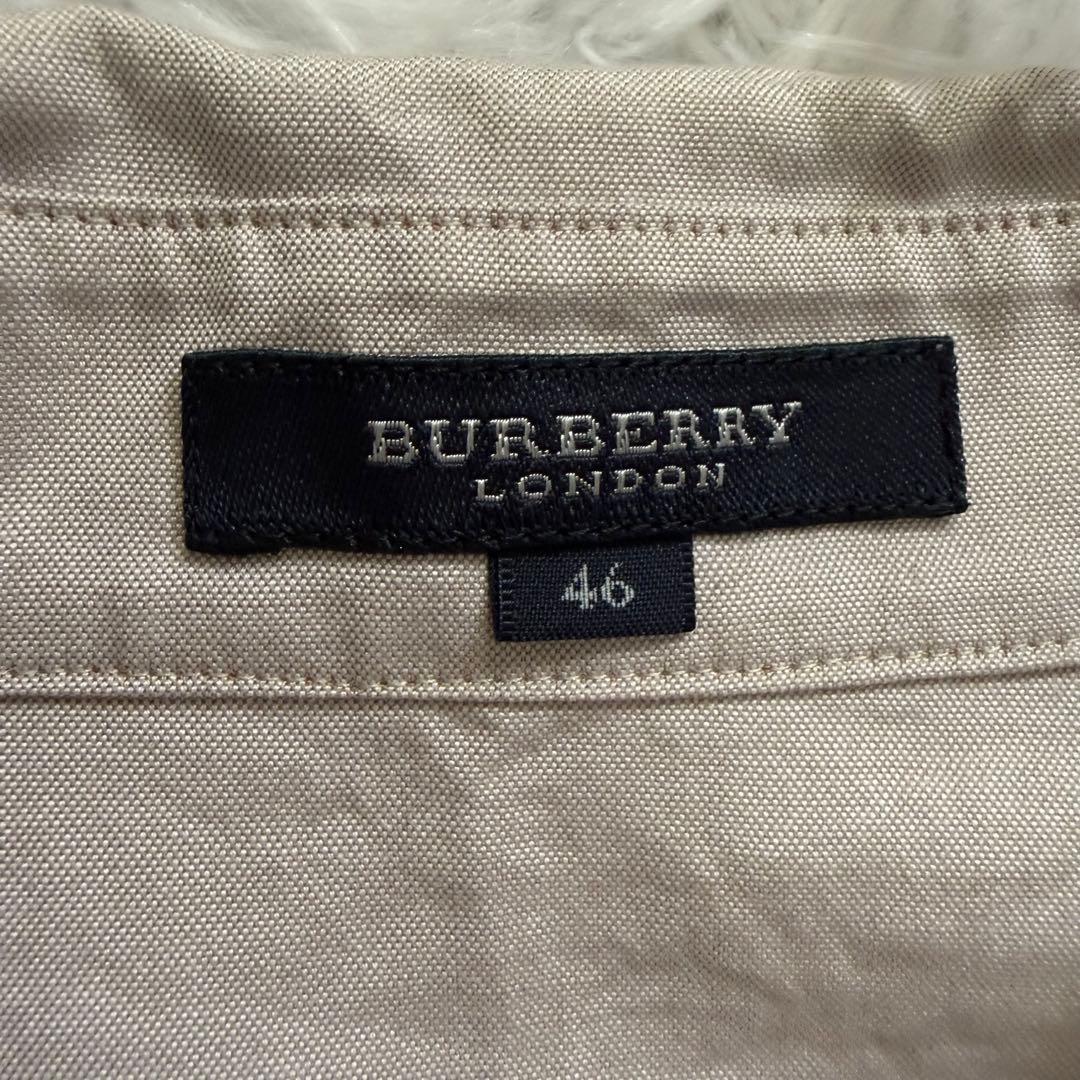 美品 BURBERRY バーバリー コットンシャツ ベージュ ノバチェック 46
