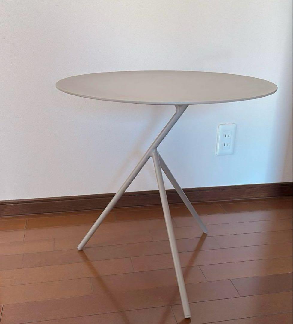 【美品】ACTUS アクタス ルーナ グレージュ 円形サイドテーブル