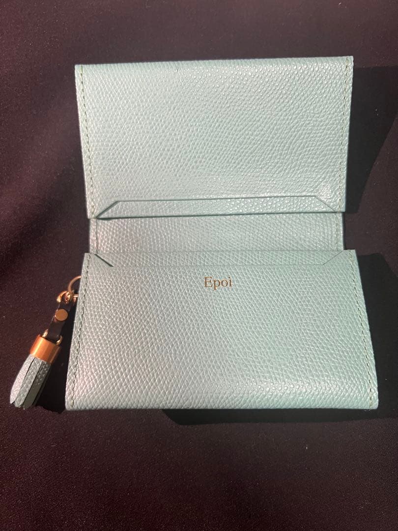 Epoi 翡翠色　二つ折り名刺入れ