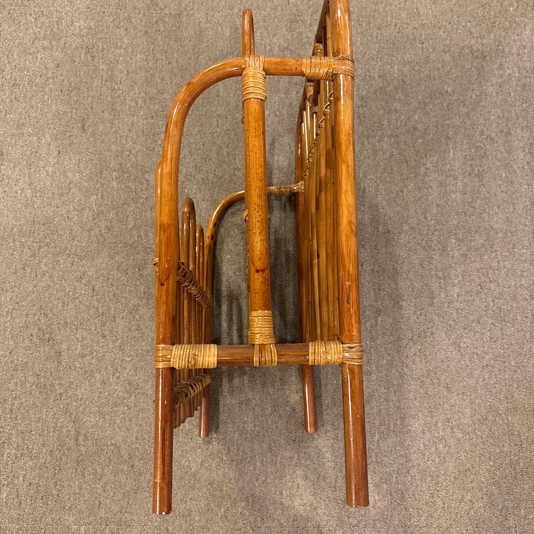 ラタン アーチ型 スリッパラック ブラウン　ビンテージ