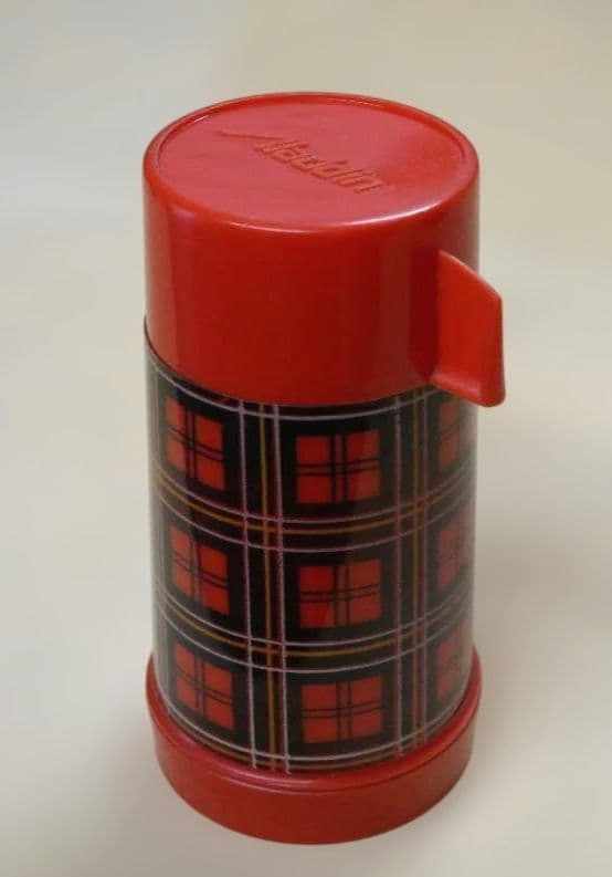 昭和レトロ　Aladdin アラジン　チェック柄　ランチボックス　水筒　セット