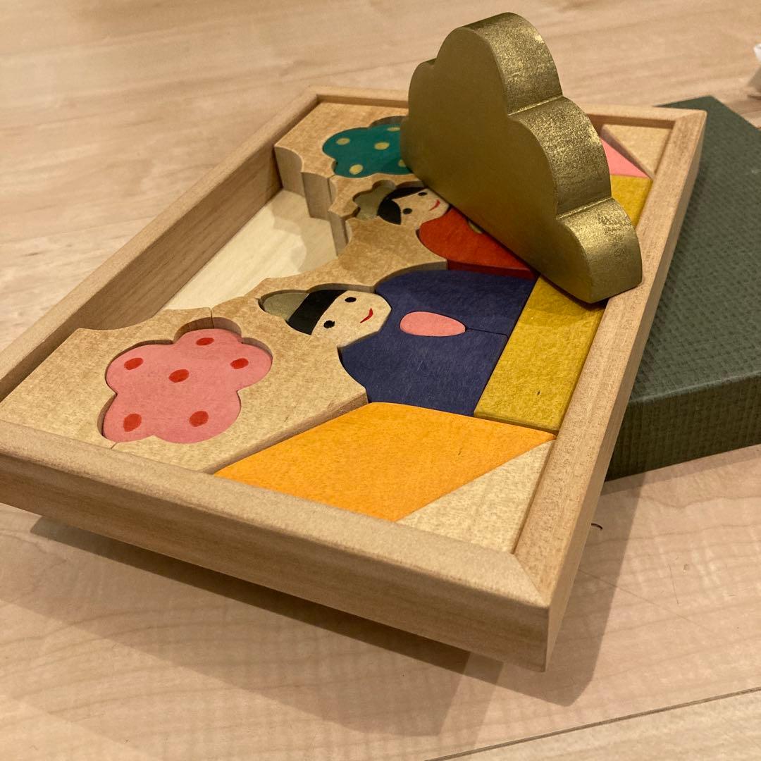 【美品】ひな祭り　木製　雛人形　立体パズル　コンパクト